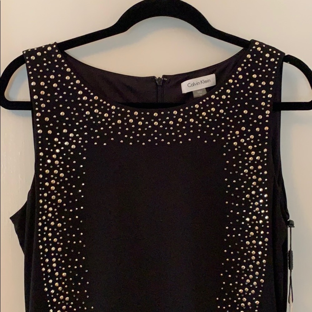 NEW Y2K Calvin Klein Black Dress with Bling 10 Bodycon - Picture 2 of 8